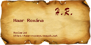 Haar Roxána névjegykártya