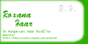 roxana haar business card